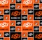 Licensed NCAA Oklahoma State University Block OSU-020 Cotton Fabric by the Yard